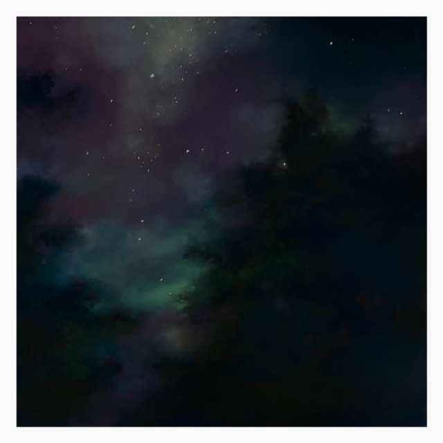 Waiting For Nightfall, soft pastel painting depicting a dark colourful night sky by Lyn Asselta.