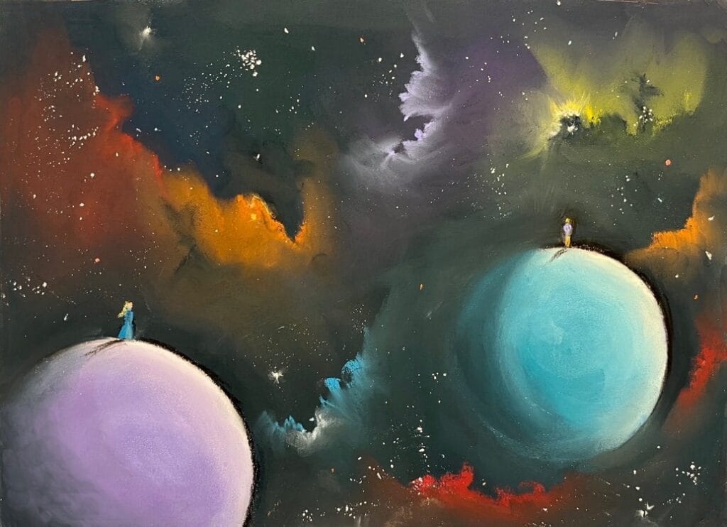 The Distance Between Us, soft pastel painting by Stephen Fuller.