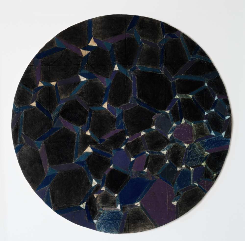 Matter, Dark - A circular soft pastel painting by Matilda Bevan.