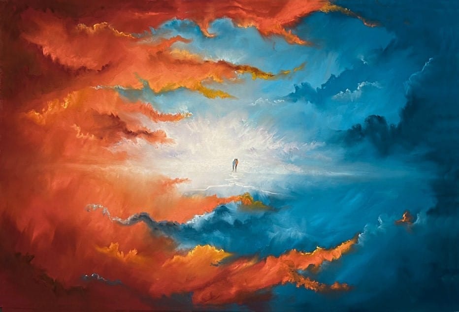 When Fire met Ice, soft pastel painting by Stephen Fuller.