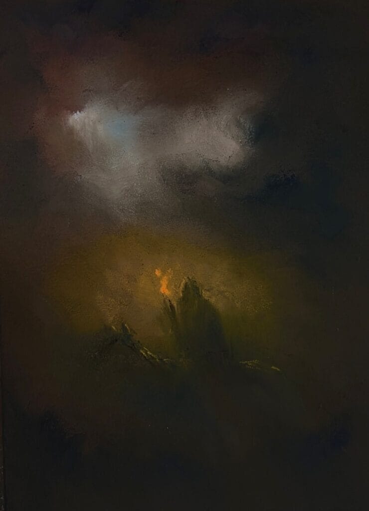 The path less travelled, soft pastel painting by Stephen Fuller.