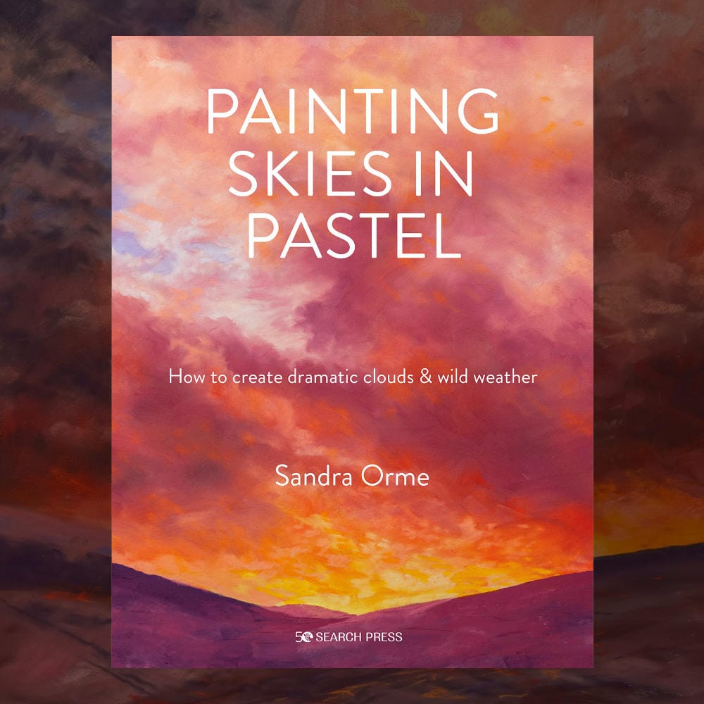 The front cover of Painting Skies in Pastel book.