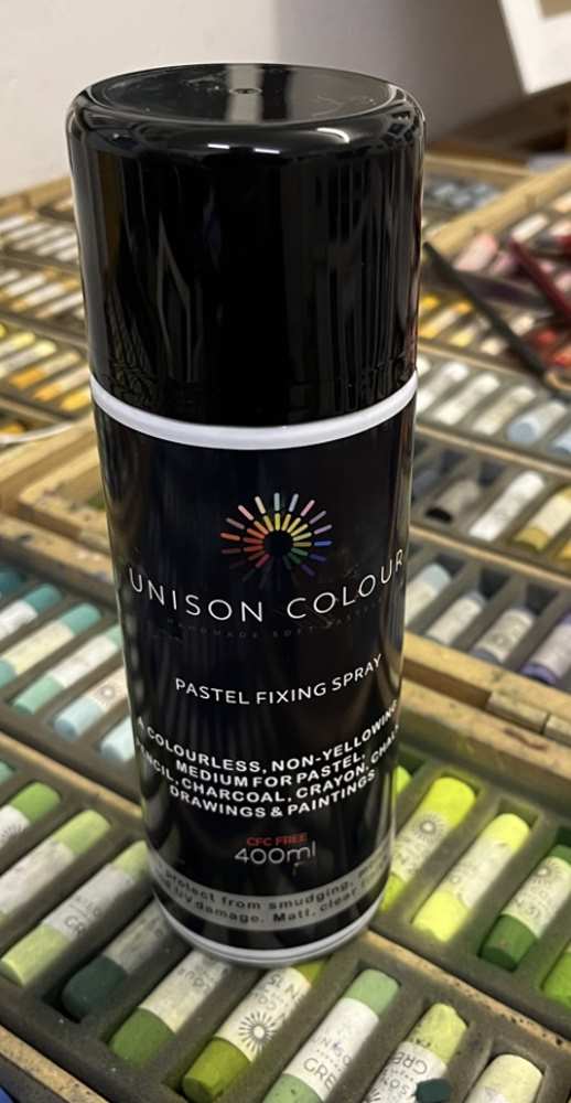 A can of artist's fixative.