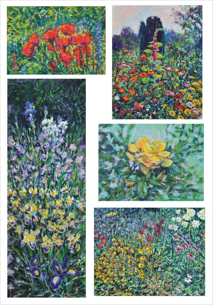 5 garden soft pastel paintings peter wood