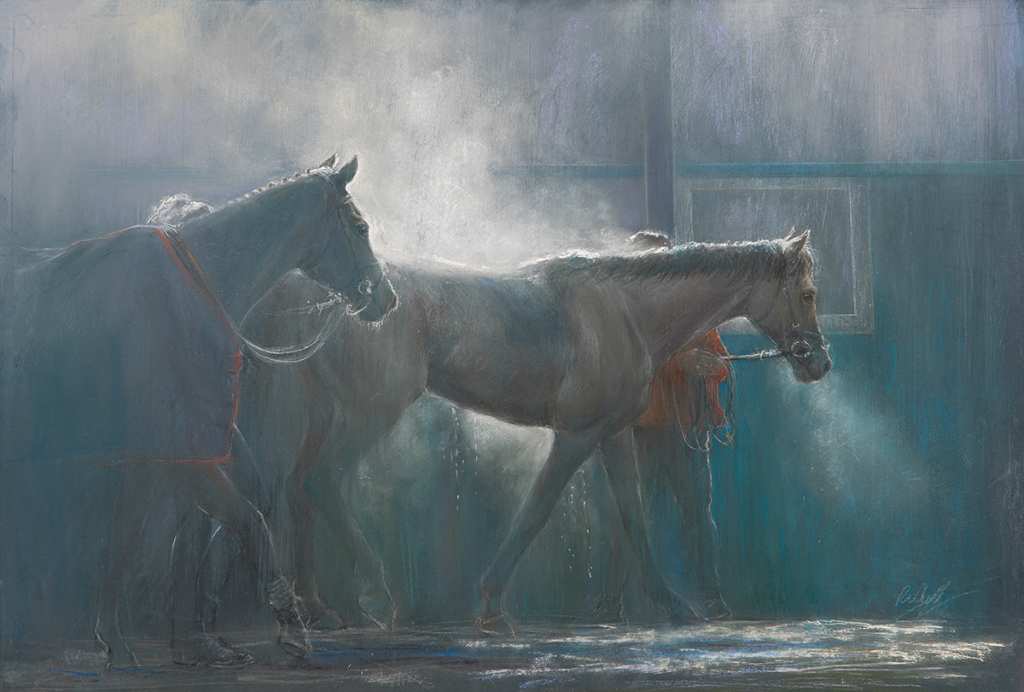 'Through the Steam' soft pastel painting by Rebecca de Mendonca.