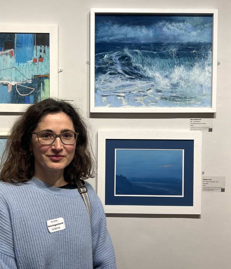 Elena Degenhardt poses with her painting 'The Tempest'.