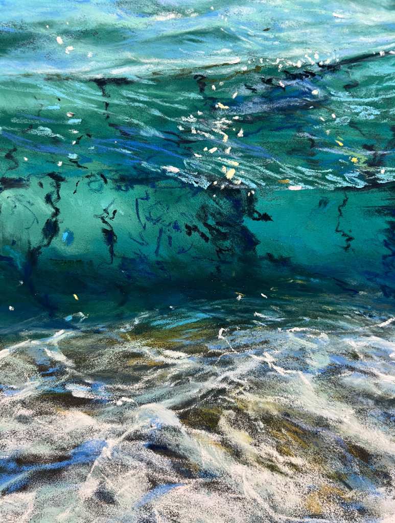 Elena Degenhardt's soft pastel painting depicting a receding wave.