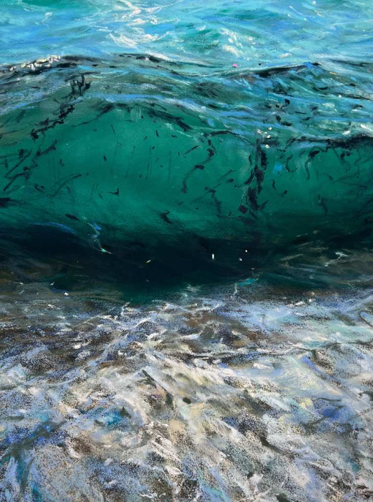 Elena Degenhardt's soft pastel painting depicting a receding wave.