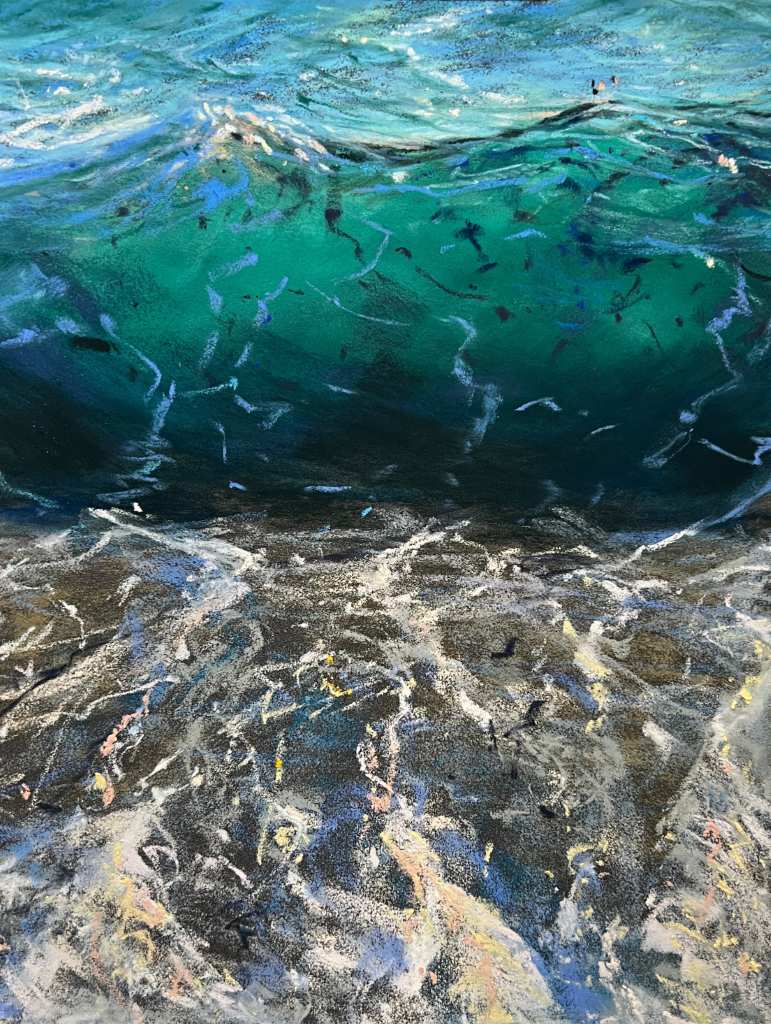 Elena Degenhardt's soft pastel painting depicting a receding wave.