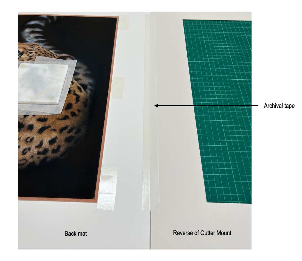 Using tape to connect the sections.