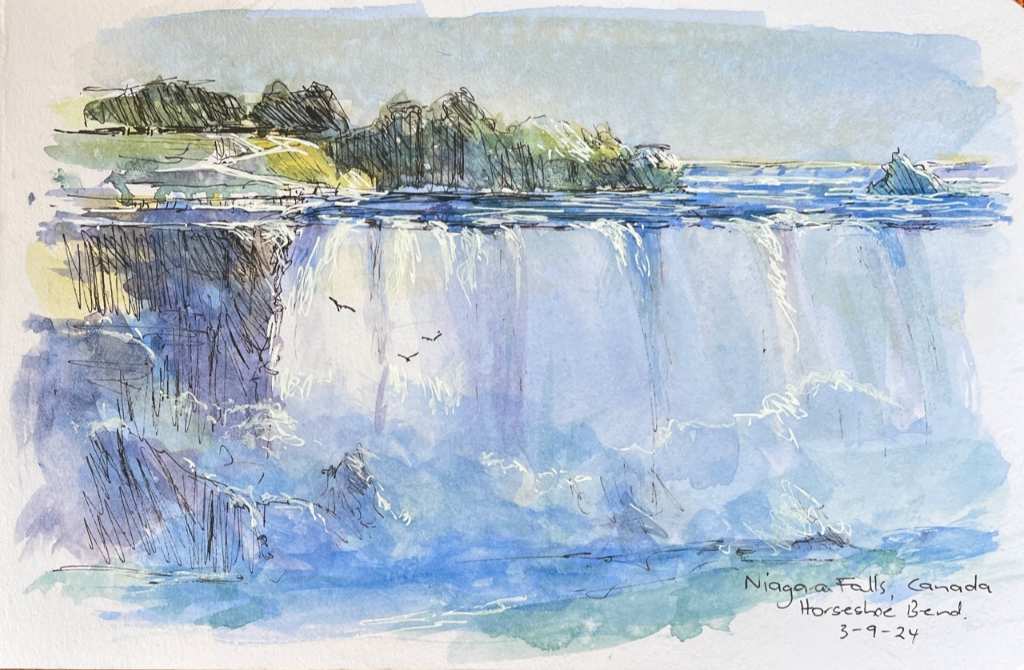 Sketch of Niagara Falls, by Regina Hona.