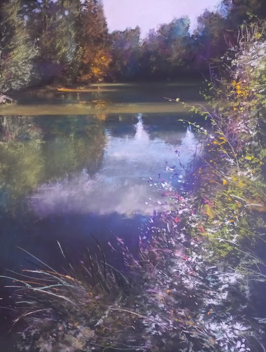 Pond with Warm Shadows by Alain Voinot