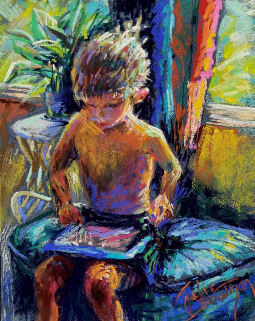 Rainy day at nanas 2 by julie bowman williams