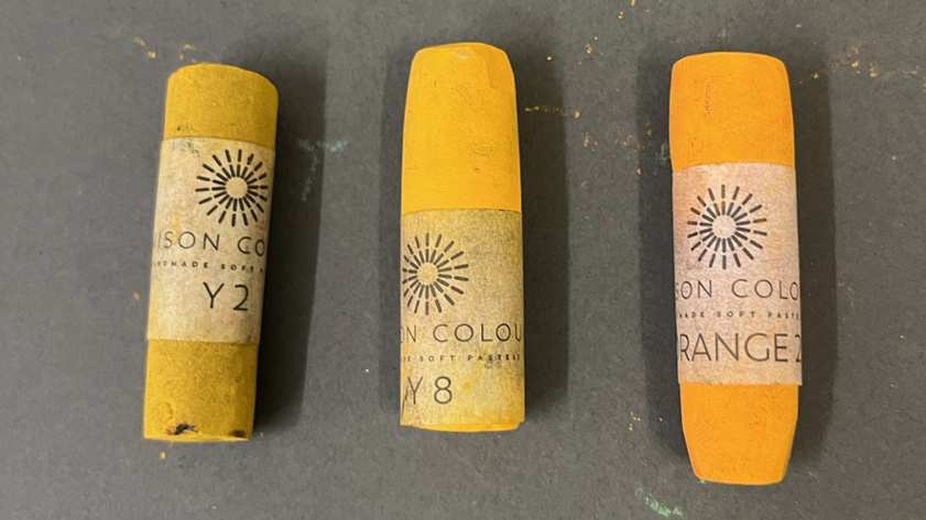 3 cold to warm orange pastels.