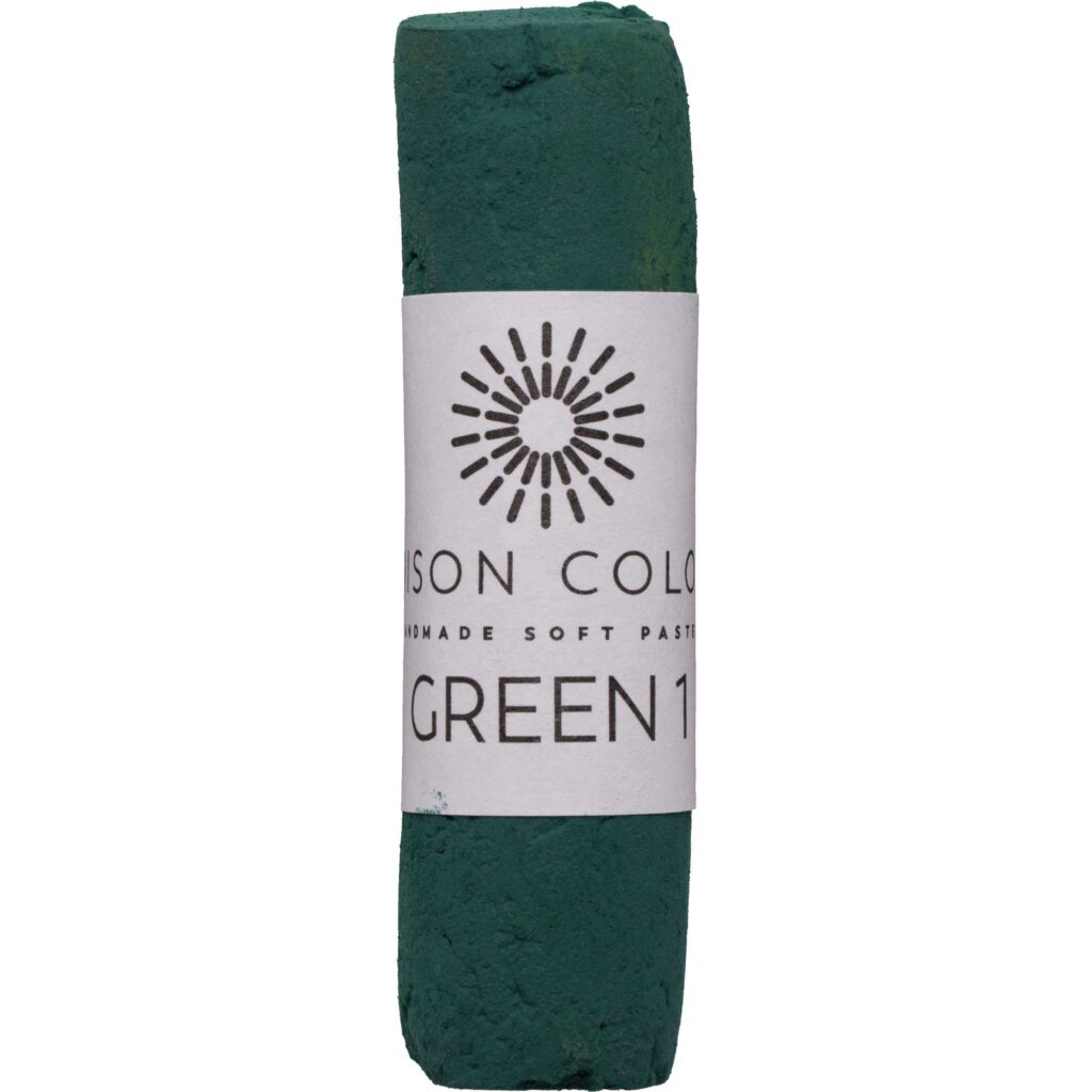 Green 1 single soft pastel stick.