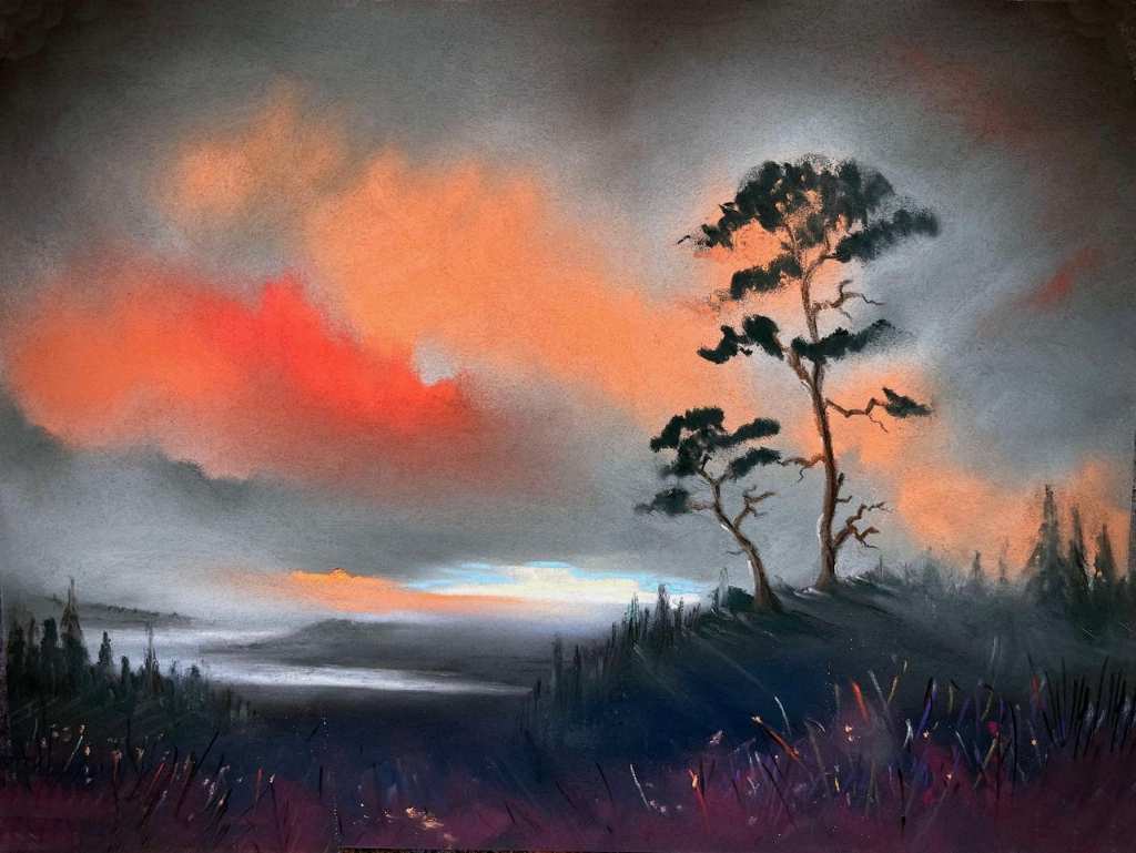 Scots Pines - Distant Clyde by Stephen Fuller