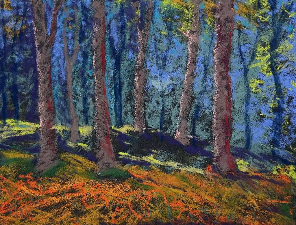 Autumn Fall soft pastel by Jennie Wood.