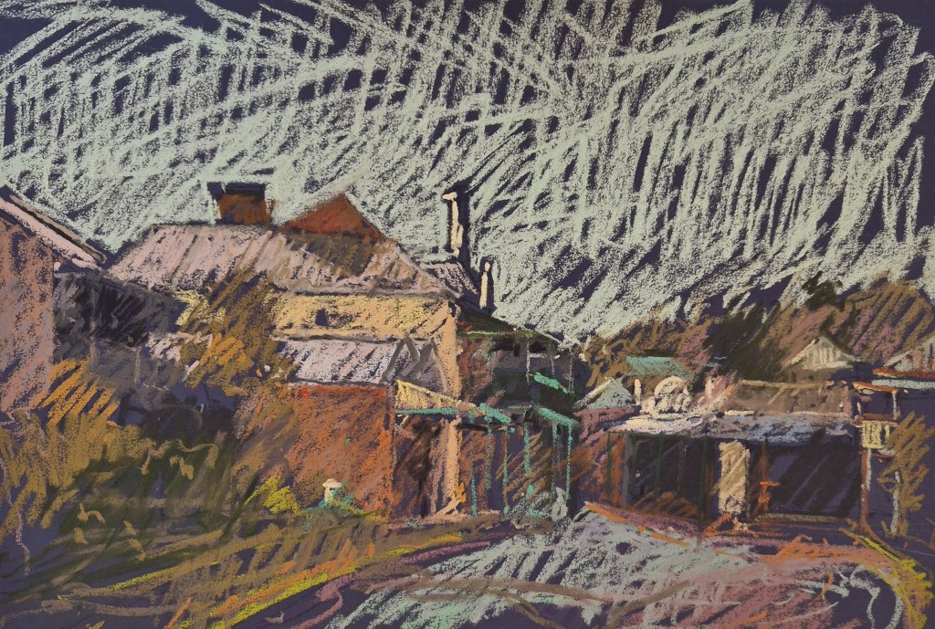 Millthorpe NSW, suburban scape in pastel, by Paul McCarthy