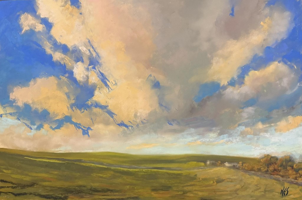Nidderdale landscape soft pastel painting by karen sutherland