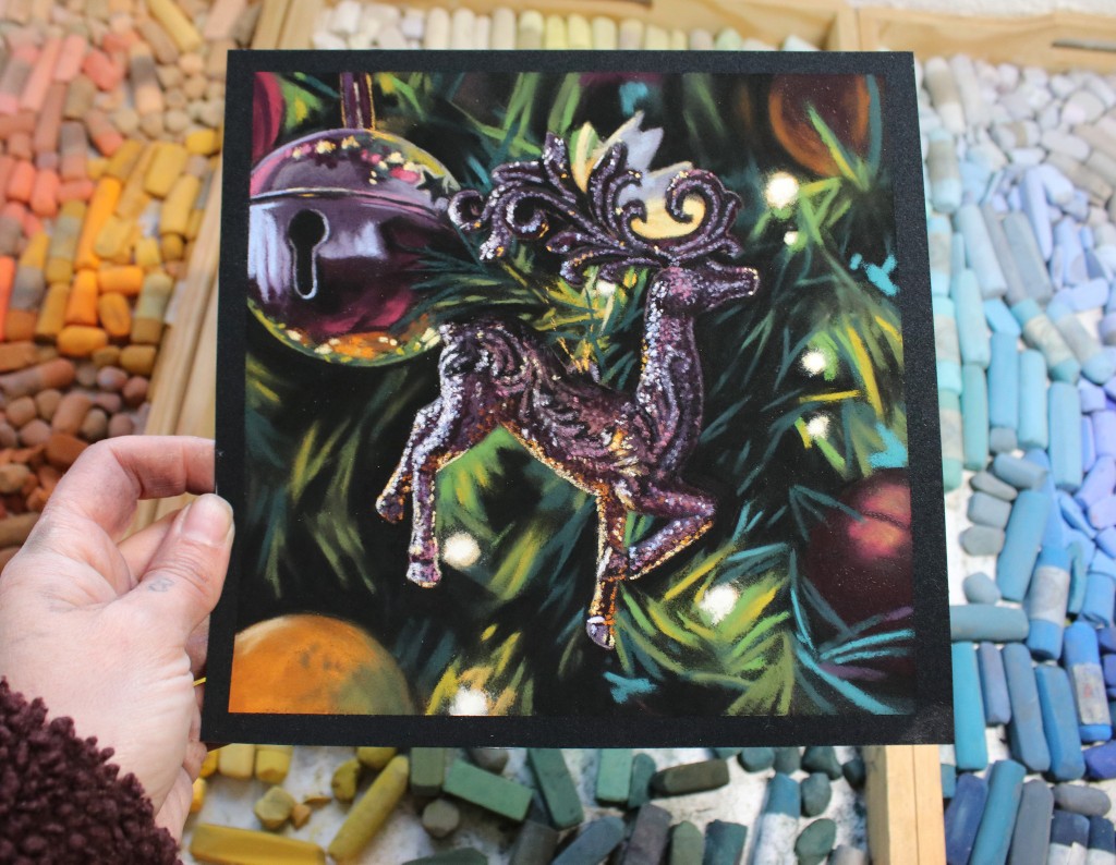 Reindeer glittery chritmas decoration by emma colbert