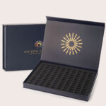 Opened empty soft pastel box for 120 half sticks.