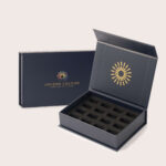 Opened empty soft pastel box for 16 half sticks.