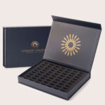 Opened empty soft pastel box for 63 half sticks.