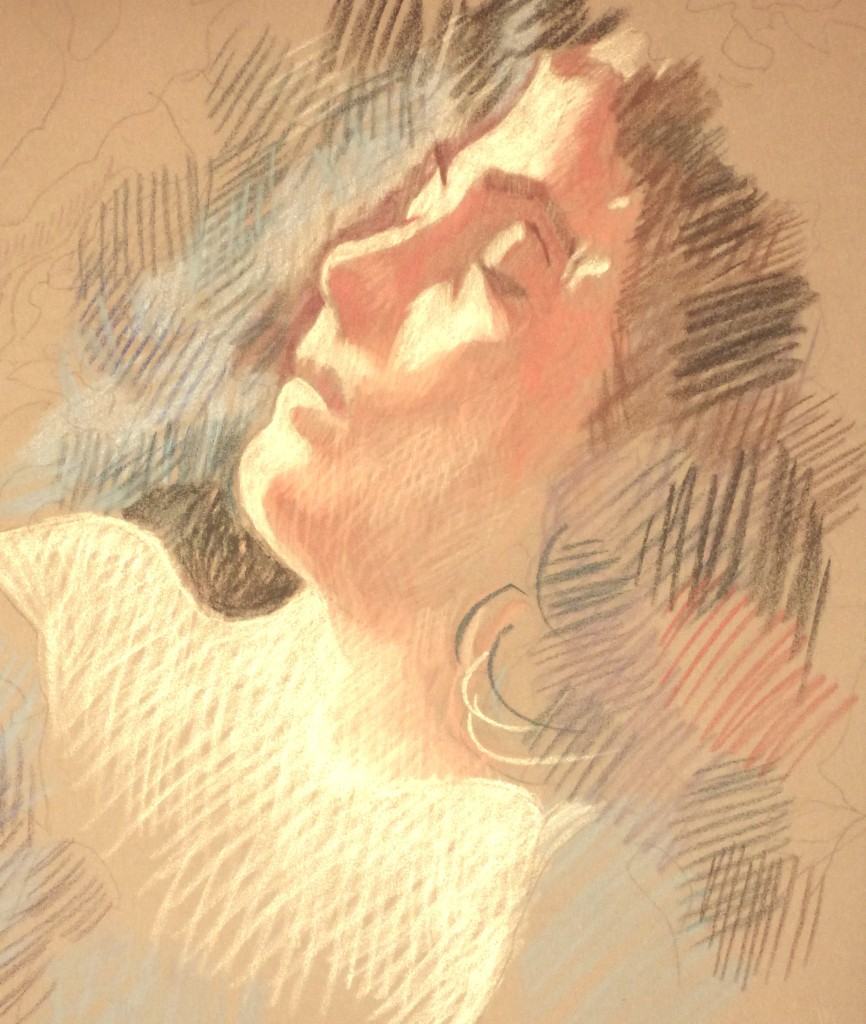 Soft pastel painting titled 'Quiet Night' by Francois Malnati.